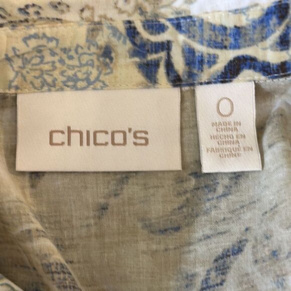 Chico’s Tunic Shirt Size 0 Small Size 4 Lightweight Roll Tab - Picture 10 of 14